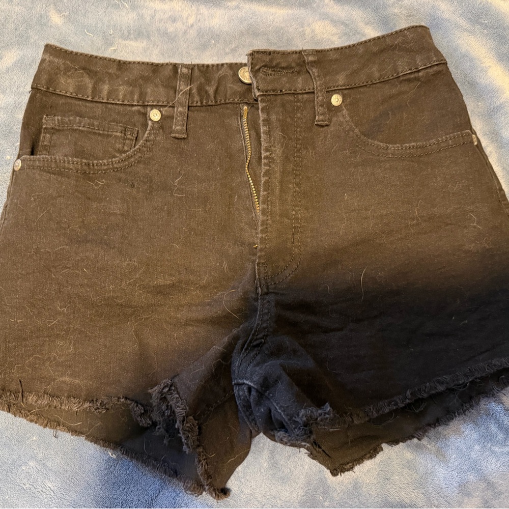 Black Rewash Jean Shorts size 3(or size small or size 26 waist)